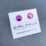 Red Paua Shell  Earrings - by Mhairi Sim - Girl Paua