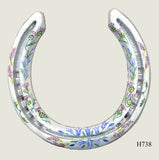 Floral Style Hand Painted Horseshoes - By Gillian Kingslake