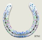 Floral Style Hand Painted Horseshoes - By Gillian Kingslake