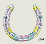 Floral Style Hand Painted Horseshoes - By Gillian Kingslake