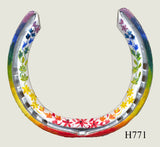 Floral Style Hand Painted Horseshoes - By Gillian Kingslake