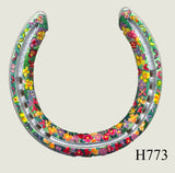 Floral Style Hand Painted Horseshoes - By Gillian Kingslake