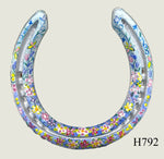Floral Style Hand Painted Horseshoes - By Gillian Kingslake