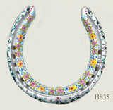 Floral Style Hand Painted Horseshoes - By Gillian Kingslake