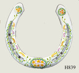 Floral Style Hand Painted Horseshoes - By Gillian Kingslake