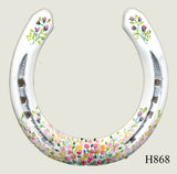 Floral Style Hand Painted Horseshoes - By Gillian Kingslake