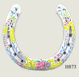Floral Style Hand Painted Horseshoes - By Gillian Kingslake