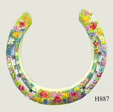 Floral Style Hand Painted Horseshoes - By Gillian Kingslake