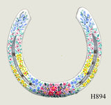 Floral Style Hand Painted Horseshoes - By Gillian Kingslake
