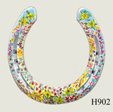 Floral Style Hand Painted Horseshoes - By Gillian Kingslake