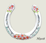Floral Style Hand Painted Horseshoes - By Gillian Kingslake