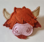 Highland Cow Felt Brooch - by Lucy Jackson