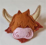 Highland Cow Felt Brooch - by Lucy Jackson