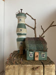 Lighthouse and Cottage - by Emma Frame