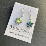 Paua Shell and Crystal Earrings - by Mhairi Sim - Girl Paua