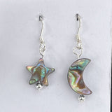 Paua Shell and Silver Bead Earrings - by Mhairi Sim - Girl Paua