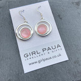 Mother of Pearl in Silver Frame Earrings - by Mhairi Sim - Girl Paua