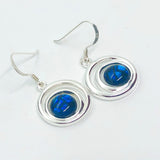 Paua Shell in Silver Frame Earrings - by Mhairi Sim - Girl Paua