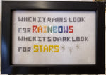 Look For Rainbows Framed Cross Stitch - by Fiona Whyte