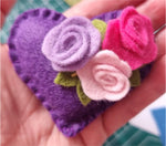 Flower Heart Felt Brooches - by Lucy Jackson