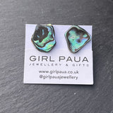 Paua Shell Natural Shape Stud Earrings - by Mhairi Sim - Girl Paua