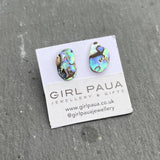 Paua Shell Natural Shape Stud Earrings - by Mhairi Sim - Girl Paua