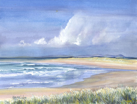 'Towering Cloud, Laggan Bay, Islay' Framed Original Watercolour by Gillian Kingslake