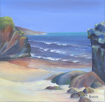 'Breakers on Garry Beach, Tolsta, Lewis' Framed Original Oil by Gillian Kingslake