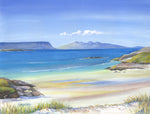 'Sunlight on Rhum from Arisaig' Framed Original Watercolour by Gillian Kingslake