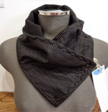 Neck Warmer Scarf Black Waves - by Lucy Jackson