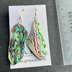 Natural shaped Paua Shell  Earrings - by Mhairi Sim - Girl Paua