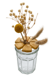 Yellow ceramic flower jar, background removed