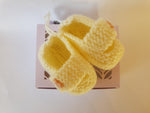 Lemon Cream Baby Shoes by Caroline Bruce