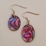 Red Drop Paua Shell Earrings PE18 - by Mhairi Sim - Girl Paua