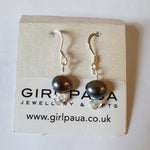 Freshwater Pearl Earrings Peacock - by Mhairi Sim - Girl Paua