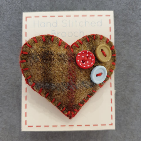 Wool Heart Brooches - by Lucy Jackson