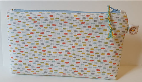 Dash Pattern Canvas Zip Pencil Case- by Lucy Jackson