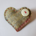 Wool Heart No Waste Brooches - by Lucy Jackson