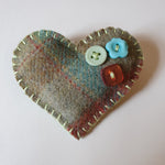 Wool Heart No Waste Brooches - by Lucy Jackson