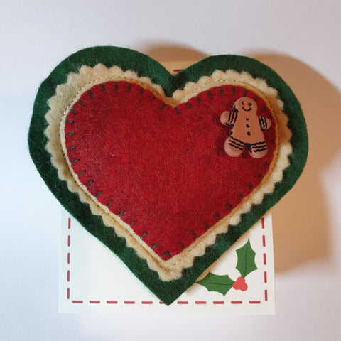 Heart Felt Christmas Brooches - by Lucy Jackson
