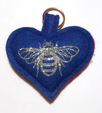 Bee Mine Heart Keyrings - by Lucy Jackson