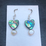 Paua Shell and Freshwater Pearl Earrings - by Mhairi Sim - Girl Paua