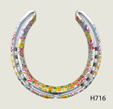 Floral Style Hand Painted Horseshoes - By Gillian Kingslake