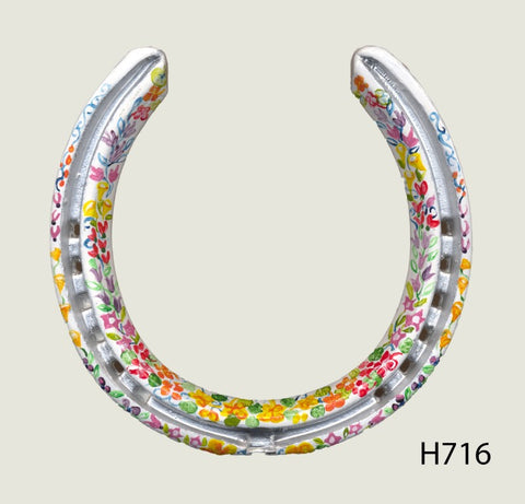 Floral Style Hand Painted Horseshoes - By Gillian Kingslake