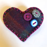 Wool Heart No Waste Brooches - by Lucy Jackson