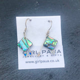 Paua Shell and Crystal Earrings Double Drop- by Mhairi Sim - Girl Paua