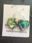 Paua Shell and Silver Bead Earrings - by Mhairi Sim - Girl Paua