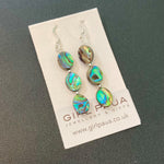 Paua Shell and Silver Bead Earrings - by Mhairi Sim - Girl Paua