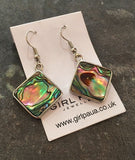 Paua Shell Frame Earrings - by Mhairi Sim - Girl Paua