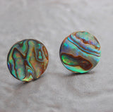 Paua Shell Disc Stud Earrings - by Mhairi Sim - Girl Paua